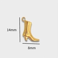 Pendentif botte de cow-boy dorée avec gravures, 14mm x 8mm, pour la création de bijoux - Bottes