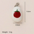 Charming ceramic tomato pendant with silver ring, height 1.6cm and weight 5.2g - Tomato Pendant (Pendant Only (Without Chain))