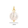 Pendentif perle crème de 10mm avec bélière dorée pour la création de bijoux DIY - Perle Ronde