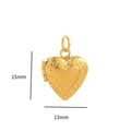 Pendentif médaillon cœur doré avec gravure vintage, dimensions 15 mm x 13 mm de hauteur - Cœur à Motifs