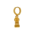 Orecchino a cerchio dorato minimalista con un ciondolo a mini auto in metallo lucido - Stile Taxi (6mm di Larghezza)