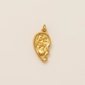 Golden titanium steel half heart pendant with frosted texture and Be fri engraving - Friendship Necklace-Left