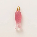Pink translucent fish charm pendant with gold plating for jewelry DIY projects - Pink Fish Pendant