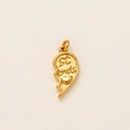 Golden half-heart puzzle pendant with Best Friends engraving and small heart detail - Friendship Necklace-Right