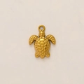 Ciondolo a tartaruga placcato oro 18K con guscio strutturato per gioielli fai-da-te - Tartaruga marina