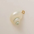 18K gold-plated stainless steel spiral shell pendant charm with pearlescent finish - Conch Pendant