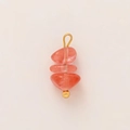 Colgante flor fresa rosa en acero inoxidable chapado en oro de 18K para joyas DIY - Rosa Ovalado