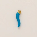 Macro detail of blue Italian Corno horn pendant with 18K gold plated loop attachment - Italian Horn Shape (Pendant Only) / Blue