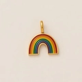Rainbow charm pendant in 18k gold finish with colorful enamel for DIY necklaces - Rainbow Pendant