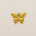 Colgante de mariposa de acero inoxidable chapado en oro 18K con grabado vintage - Lazo