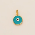 Μενταγιόν evil eye από χρυσό ανοξείδωτο ατσάλι με σμάλτο για DIY κοσμήματα - Μενταγιόν Μάτι του Κακού