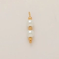 Colgante de perlas y bolas doradas con acabado en acero inoxidable bañado en oro 18K - Perla