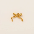 Goldener Schmetterlingsbogen Anhänger mit Herzdetail und polierter Oberfläche - Schmetterlingsschleife Anhänger