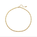 18K vergoldete Edelstahl-Figaro-Halskette mit Karabinerverschluss und Anhänger - 4mm Gold Figaro-Kette (45+5cm)