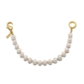 Bracelet élégant en perles blanches avec perles dorées et fermoir mousqueton sûr - Chaîne de Sac en Perles