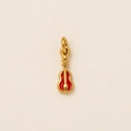 Golden violin instrument pendant with vibrant red enamel finish for necklaces - Guitar 9*4mm