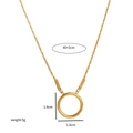 Collier doré avec pendentif circulaire, taille 1,6cm et longueur 40+5cm - Chaîne à Anneau Ressort et Boucle Texturée