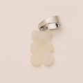 Cute sugar-coated white bear charm with a polished silver-tone clasp for DIY jewelry - White Bear Silver Clasp