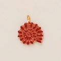 Brown spiral seashell pendant with 18K gold-plated clasp and realistic oceanic texture - Orange-Red Conch