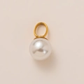 Elegant 18k gold plated stainless steel pearl pendant for DIY necklaces and bracelets - Artificial Pearl Style (Pendant Only (Without Chain))