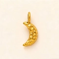 Pendentif croissant de lune martelé en acier inoxydable doré 18K pour bijoux DIY - Lune