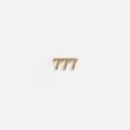 Puces d'oreilles minimalistes dorées numéro 777 avec finition métal polie - 777