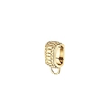 18K gold-plated stainless steel oval link connector with textured bead surface - Textured Jewelry Buckle