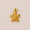 Detalle de un colgante de estrella de mar bañado en oro de 18K con textura metálica fina - Colgante de Estrella de Mar