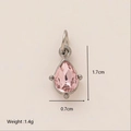 Druppelvormige roestvrijstalen hanger met roze edelsteen en 18K goudvergulding - Druppelhanger