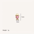 Pendentif silhouette de fille en émail rose et finition dorée, taille compacte 5mm - Petite Fille (HSNK255015SI) / 1 Pièce/Pack (5x3mm)