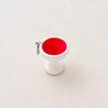 Macro shot of miniature wine glass charm with red resin and silver metal ring - No.13 Watermelon Color Wine Glass Pendant