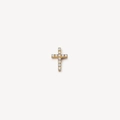 Colgante relicario de cruz en oro de 18k con once circonitas blancas brillantes - Accesorio de Dije de Cruz