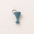 Detail of blue ceramic wine glass pendant with silver ring and polished finish - No.15 Sky Blue Wine Glass Pendant