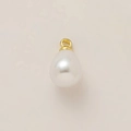 Detail showing tear-drop pearl pendant with polished 18K gold plated metal attachment - Teardrop Artificial Pearl Pendant