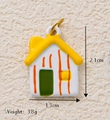 Colgante de casa bañado en oro de 18K con techo amarillo y detalles esmaltados - Colgante Casa Techo Amarillo Solo (Sin Cadena)