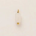 Detail of white cylindrical stone pendant with 18K gold-plated wire wrap and bead - White Cylinder Pendant