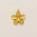 Macro detail of gold five-petal flower pendant with 18K plated matte texture - Gold Flat Sakura Pendant