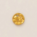 Macro detail of irregular hammered texture on 18K gold-plated round metal DIY pendant - Textured Coin Pendant