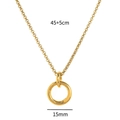 Goldene 18k plattierte Edelstahl O-Kette mit einem runden 15mm Anhänger für Damen - Federverschluss Kette A (15mm)