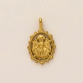 Pendente ovale vintage in acciaio inossidabile placcato oro 18K con dea alata a rilievo - Ciondolo Dea