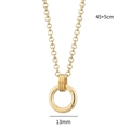 Halskette aus goldfarbenem Edelstahl mit Ringanhänger und 45cm Maßangabe - Goldene Federverschluss Kette B (13mm)