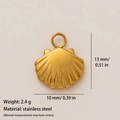 Colgante de concha dorada de acero inoxidable con textura radial para hacer joyas - Colgante de Concha Plana