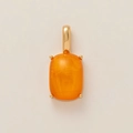 DIY 14k vergoldeter Anhänger mit einem ovalen orangefarbenen Opalstein in Vierer-Krappe - Ovaler oranger Edelsteinanhänger (ohne Kette) (3)