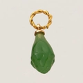 Anhänger aus 18K vergoldetem Edelstahl mit grünem Edelstein im Tropfenschliff - Nur Anhänger (Ohne Kette) / Mai Geburtsstein Anhänger