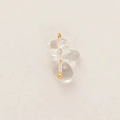 Detail of clear stacked resin stones pendant with 18K gold plated pin and top loop - Crystal Layers