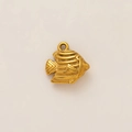 Macro view of 18K gold plated stainless steel tropical fish pendant with fine textures - Clownfish