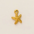 Detailed macro view of a 18K gold plated stainless steel starfish pendant with textured surface - Small Starfish Pendant