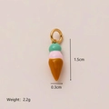 Simpatico portachiavi pendente a cono gelato in smalto colorato con anello in metallo - Stile Gelato