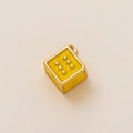 Detailed macro view of yellow enamel dice pendant charm with 18K gold-plated metal finish - Yellow Enamel Dice Pendant
