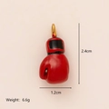18K gold plated red boxing glove pendant necklace with dimensions 2.4cm by 1.2cm - Fist Shape